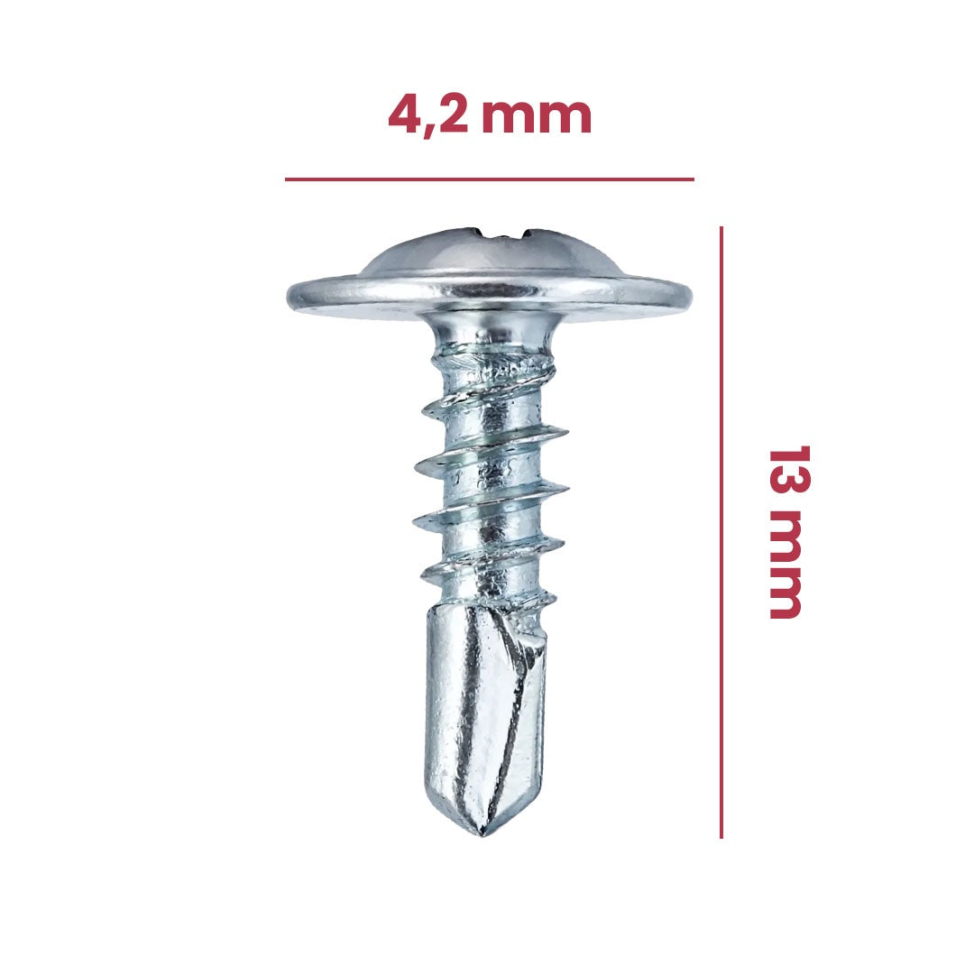 Parafuso Brocante 4,2mm x 13mm Cabeça Flangeada Phillips Serrilhada – Caixa com 500 Unidades