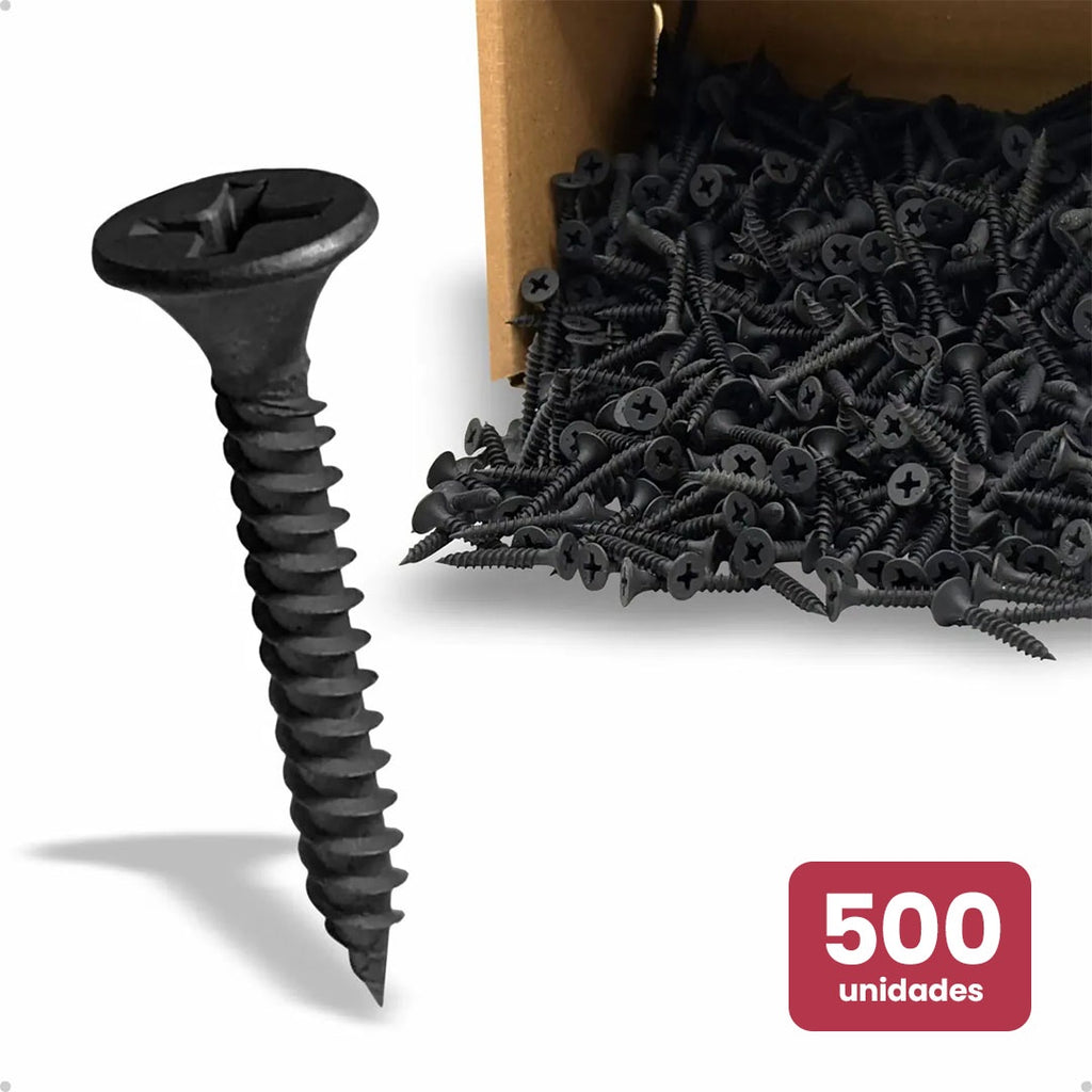Parafuso Drywall Trombeta Fosfatizado Auto Perf. Ponta Agulha - Caixa com 500 Unidades