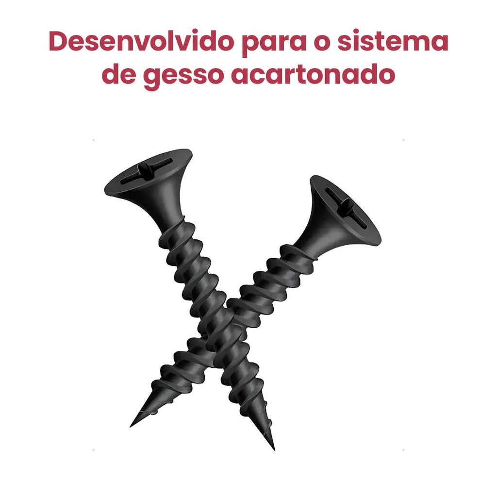 Parafuso Drywall Trombeta Fosfatizado Auto Perf. Ponta Agulha - Caixa com 500 Unidades