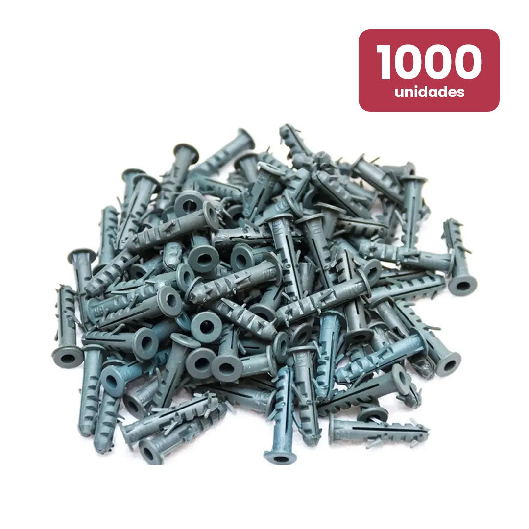 Bucha Fixação PVC C/Aba 6mm - 1000 unidades