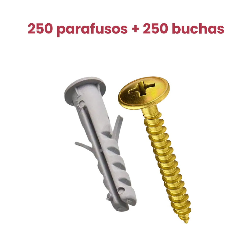 Parafuso Chipboard Flangeado 4,5×35mm com bucha - 500 Unidades