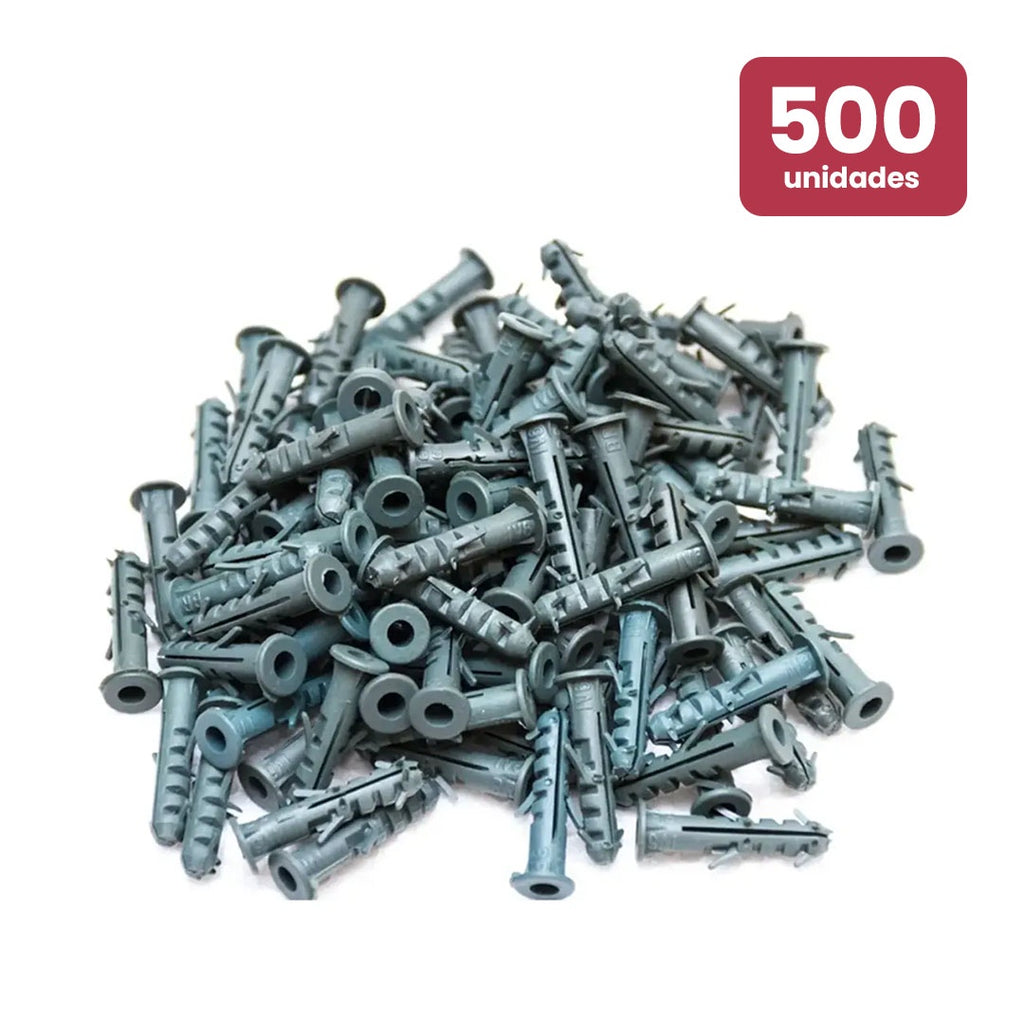 Bucha Fixação PVC C/Aba 6mm - 500 unidades