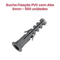 Bucha Fixação PVC C/Aba 6mm - 500 unidades