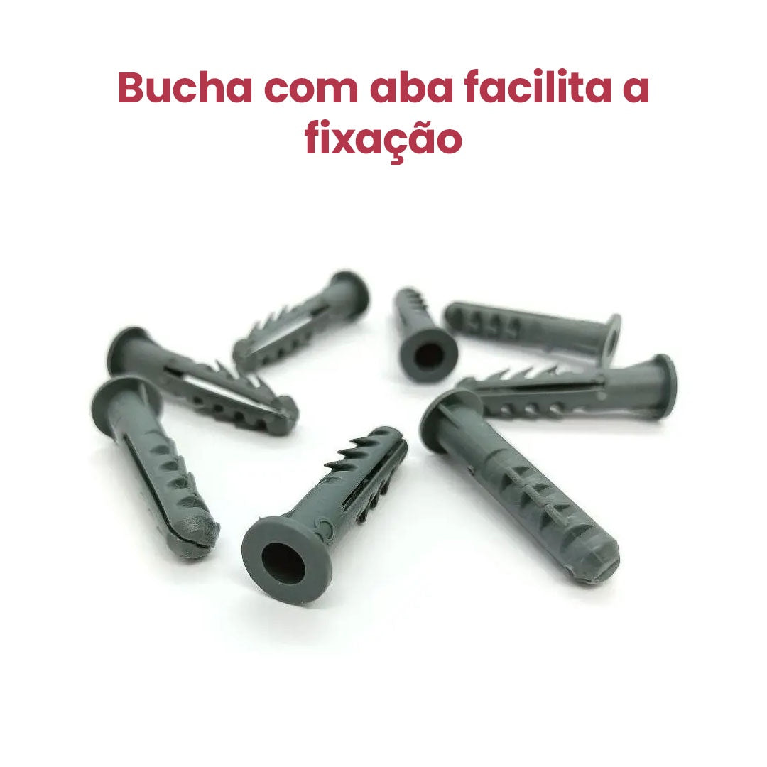 Bucha Fixação PVC C/Aba 6mm - 1000 unidades