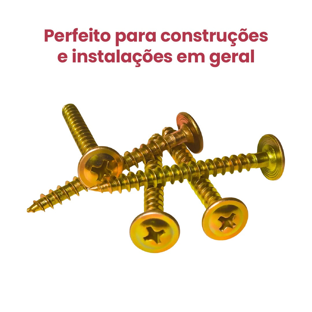 Parafuso Chipboard Flangeado 4,5×35mm com bucha - 500 Unidades