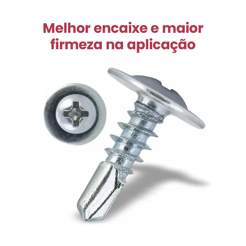 Parafuso Brocante 4,2mm x 13mm Cabeça Flangeada Phillips Serrilhada – Caixa com 500 Unidades